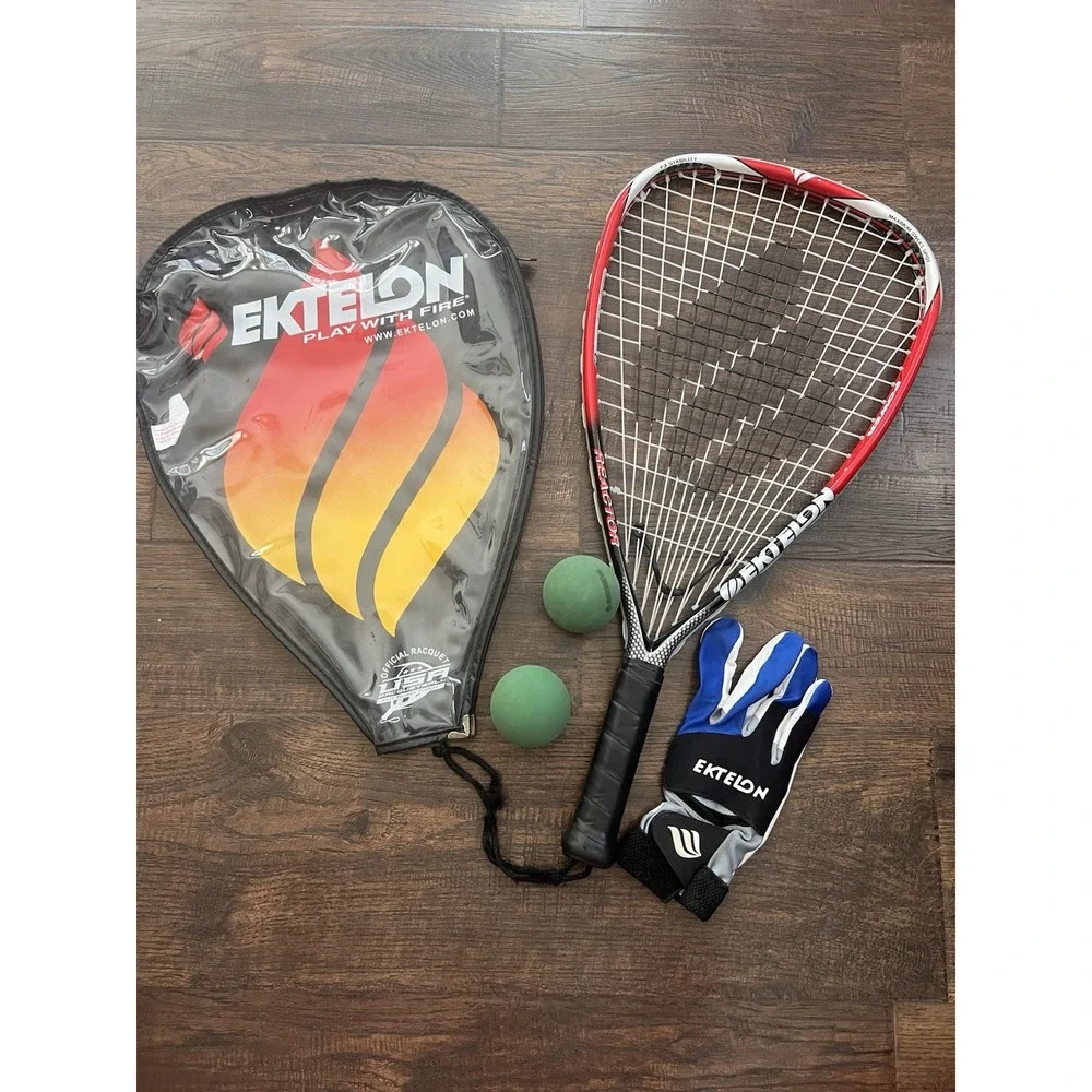 Ektelon Racquetball Racquet Reactor Max Sweet Spot 1050 Longbody F3 Bag Glove